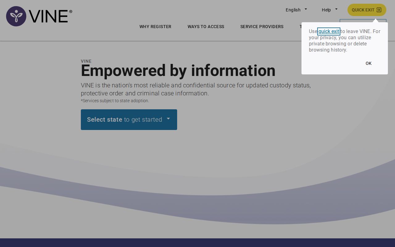 Roanoke County VINELink release alert and notification controls